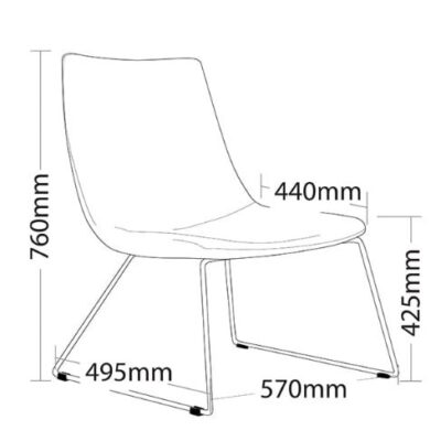 ST Ridge Chrome Sled Base Fabric Upholstered Breakout Chair