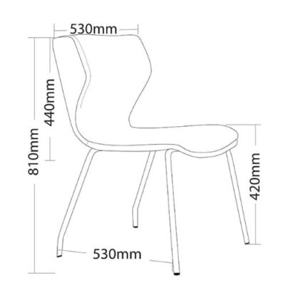 ST Yard Chrome Legs Fabric Upholstered Breakout Chair